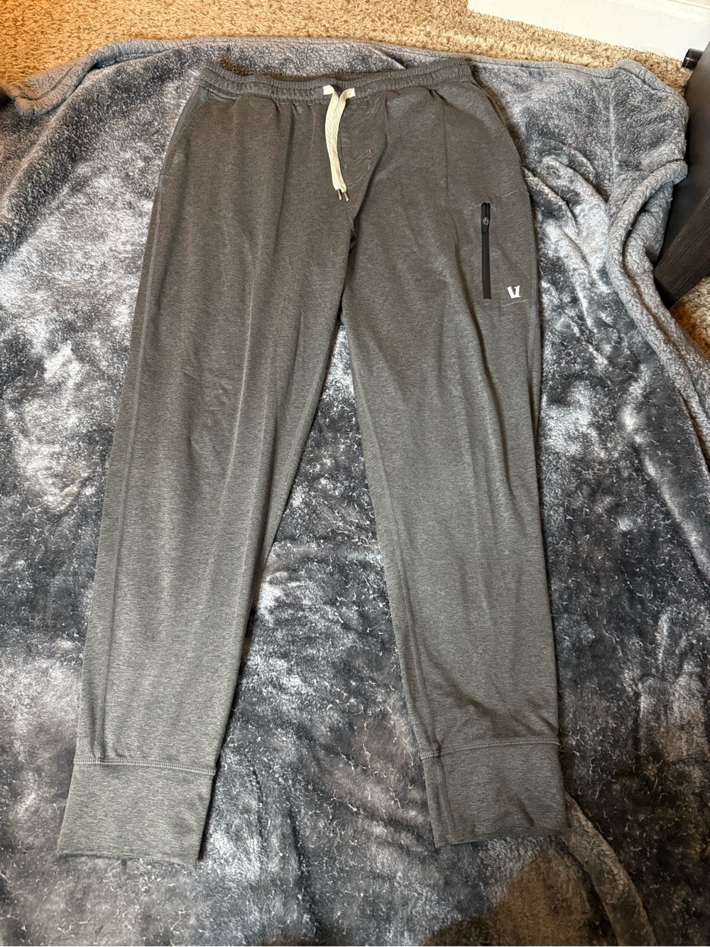 Men's Gray Performance Jogger Pants - Lightweight Drawstring